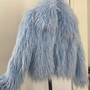 Icy blue fur coat